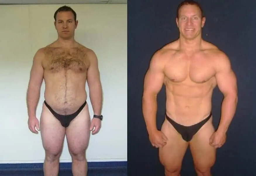 Antes y después de un ciclo completo de esteroides